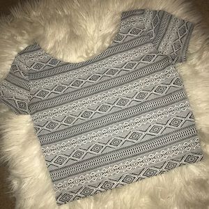 Aztec Print Crop Top